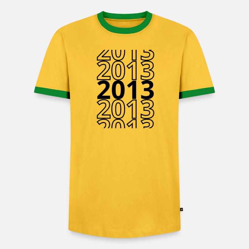 2013 2013 2013 - Männer Kontrast-T-Shirt - Grau meliert/Schwarz