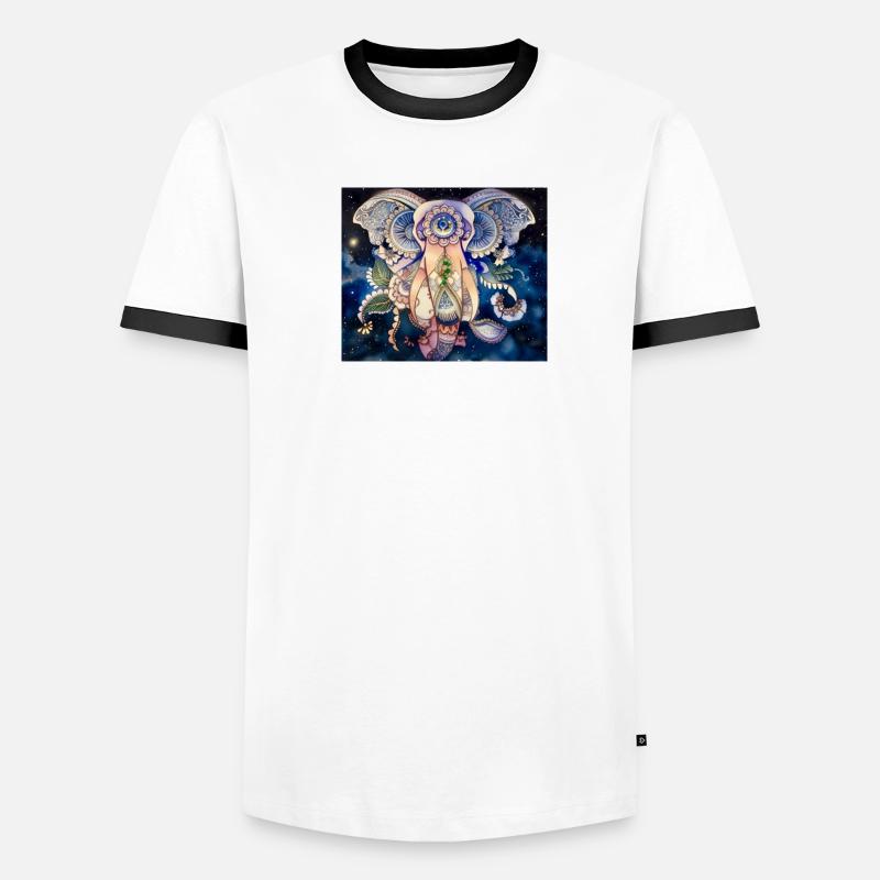 Mandala Éléphant / par Anima Art par Silvia, T-shirt contrasté Homme