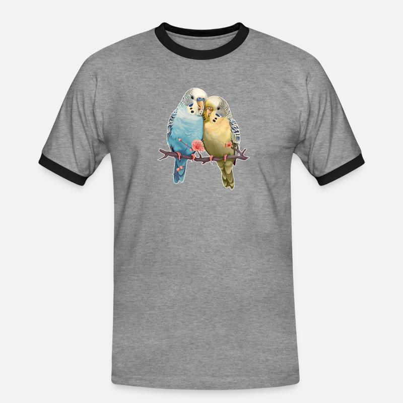 Budgies - Men's Ringer Shirt - heather grey/black