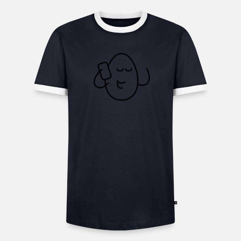 Egg with phone-EiPhone Men's Ringer Shirt