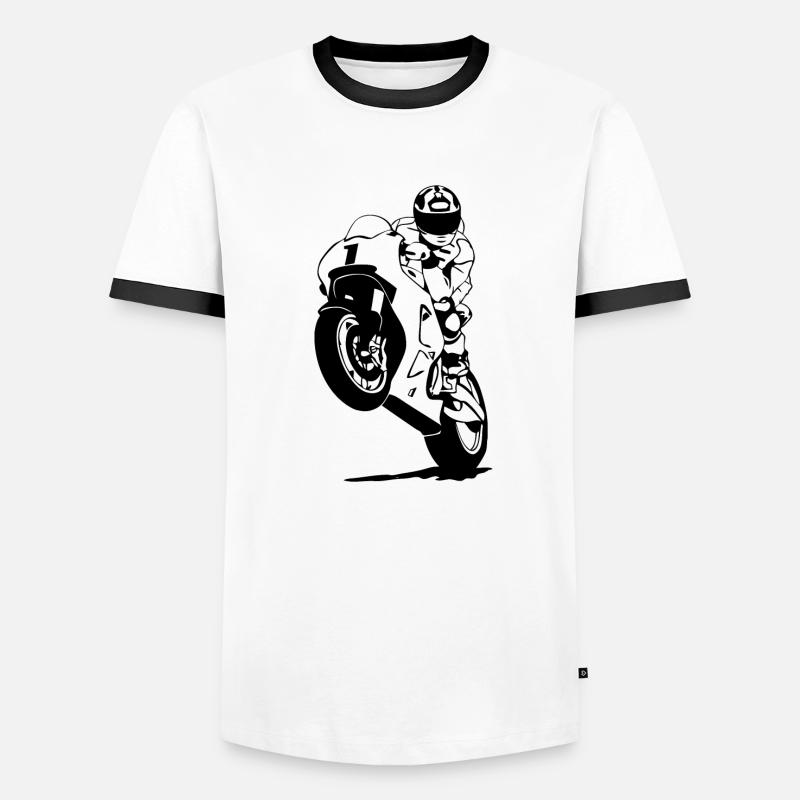 Course de moto - Moto de course T-shirt contrasté Homme