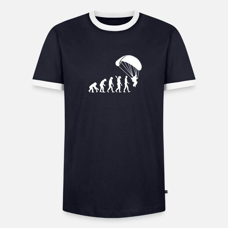 Evolution Fallschirmspringen Männer Kontrast-T-Shirt