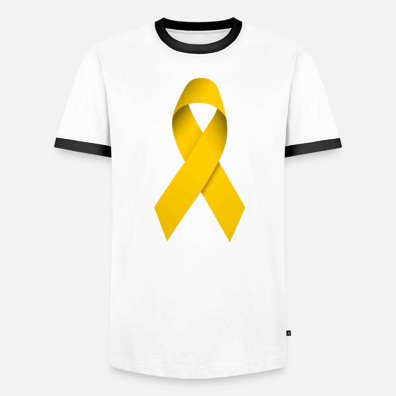 Conception du ruban de solidarité jaune T-shirt contrasté Homme