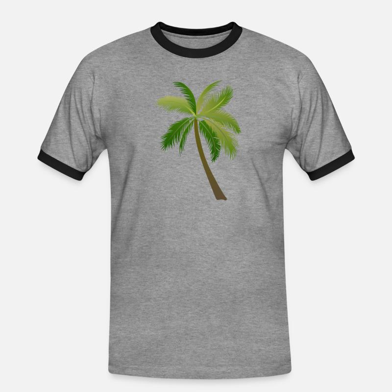 palm tree palm palms - Men's Ringer Shirt - heather grey/black