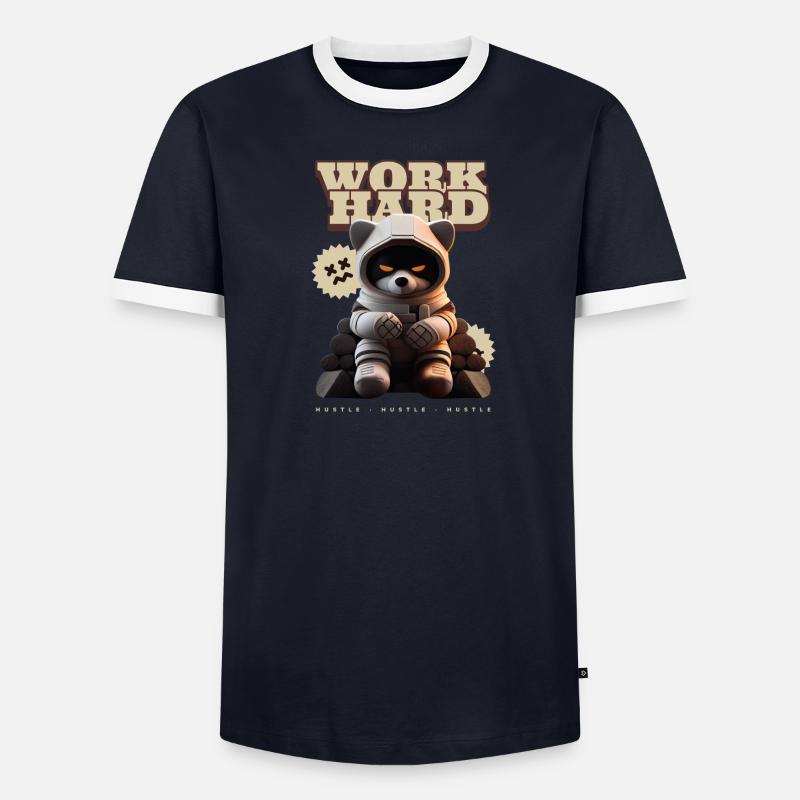 Work hard - hustle Männer Kontrast-T-Shirt