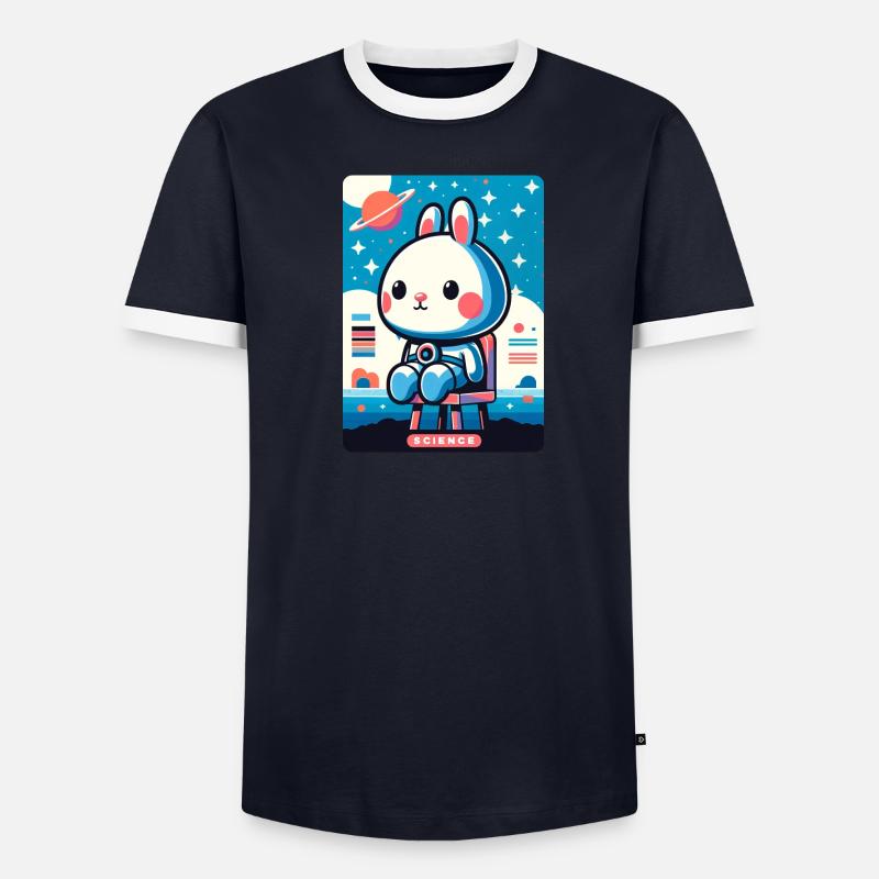 Space Explorer Bunny Männer Kontrast-T-Shirt