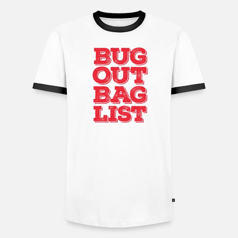 Liste de sacs d’évacuation Prepper Survivalist T-shirt contrasté Homme