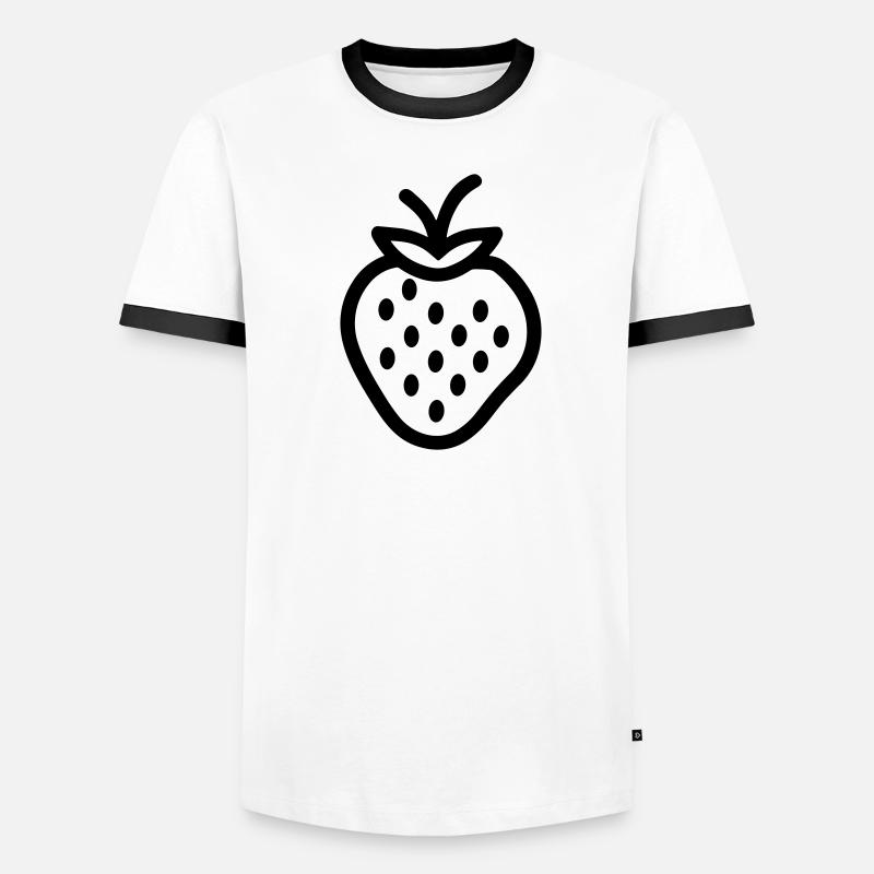Erdbeere Männer Kontrast-T-Shirt