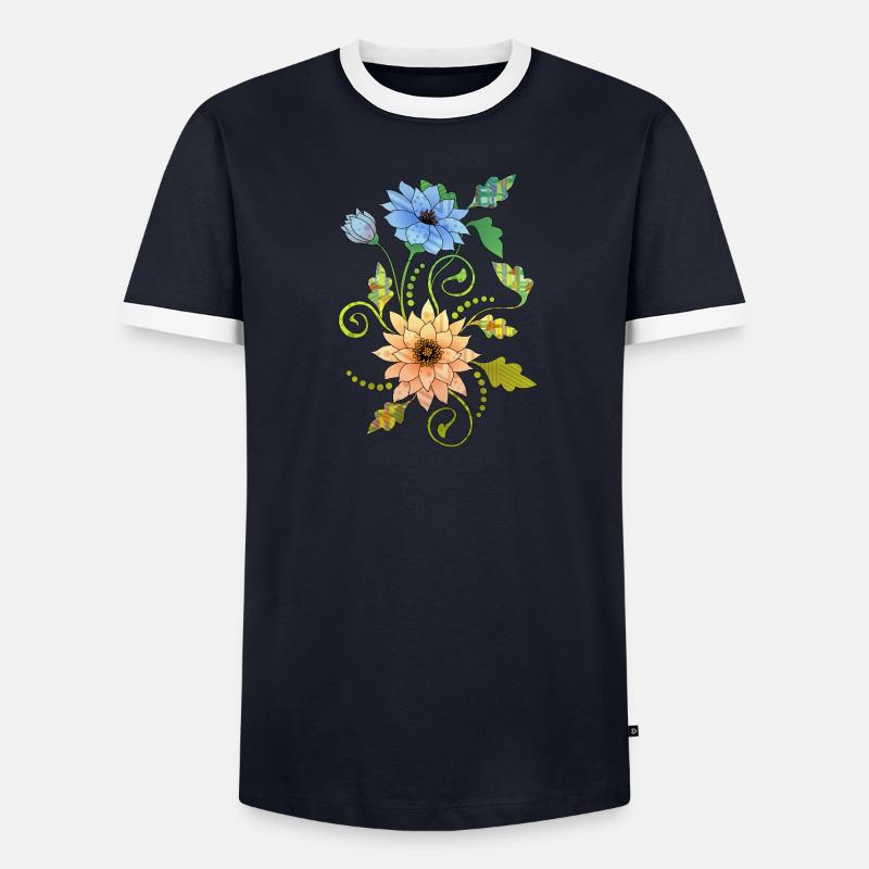 Fleur T-shirt contrasté Homme