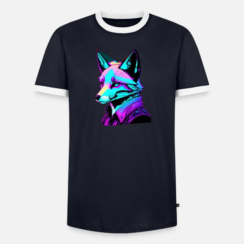Fuchs Design Future Space bunt Männer Kontrast-T-Shirt