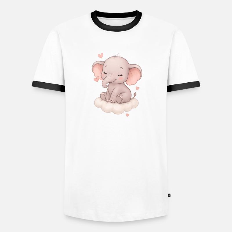 Mignon bébé éléphant T-shirt contrasté Homme