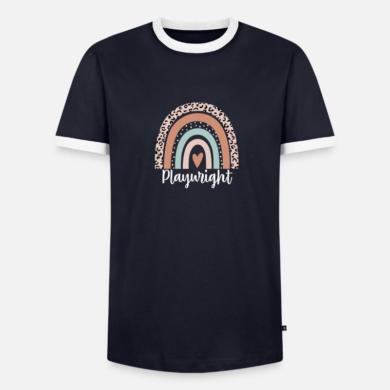 Playwright Rainbow Leopard Funny Playwright - Men's Ringer Shirt - undefined