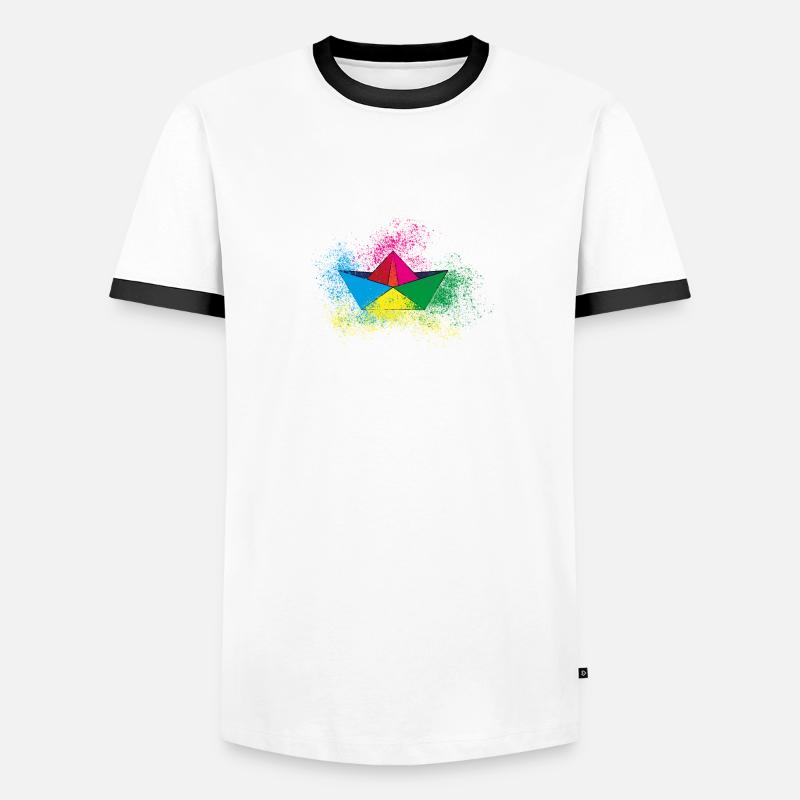 boot,papierschiff,bunt,schiff,graffiti Männer Kontrast-T-Shirt
