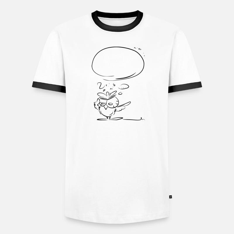 Eule fragend Männer Kontrast-T-Shirt