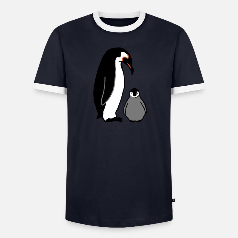 Pingouin avec bébé T-shirt contrasté Homme