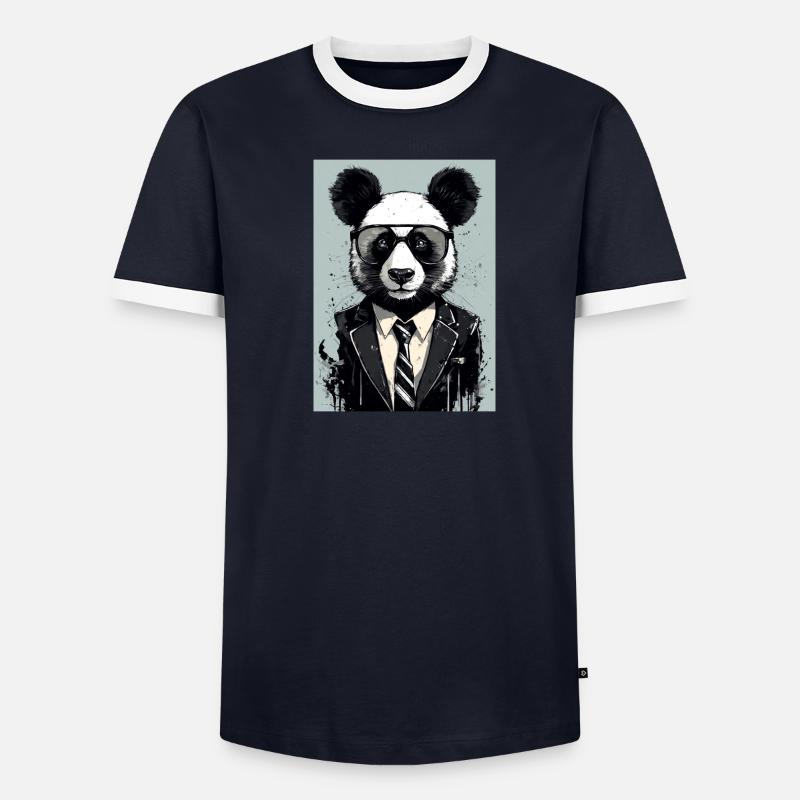 Panda costume smoking panda géant T-shirt contrasté Homme