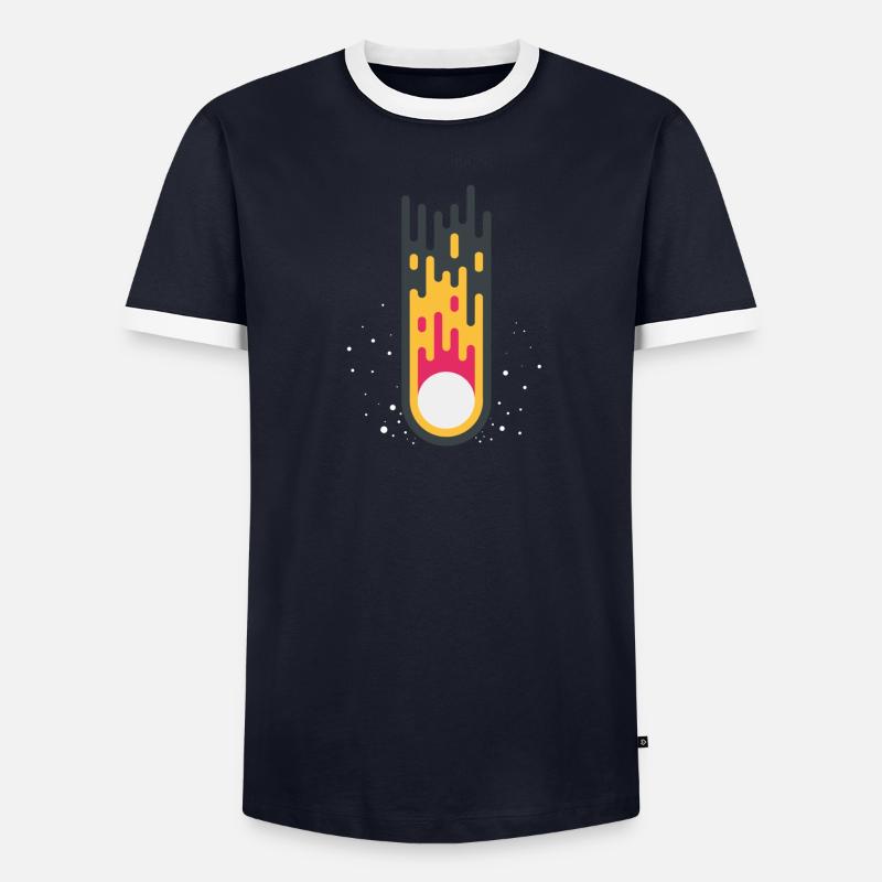 Meteor | Flat Design Männer Kontrast-T-Shirt