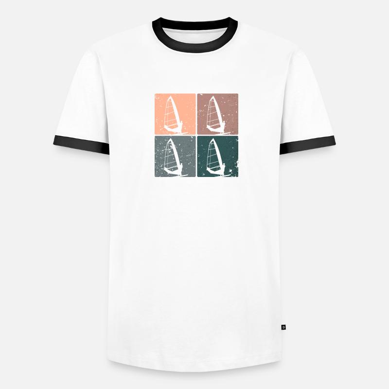 Planche à voile Planche à voile Vagues Eau de vent T-shirt contrasté Homme