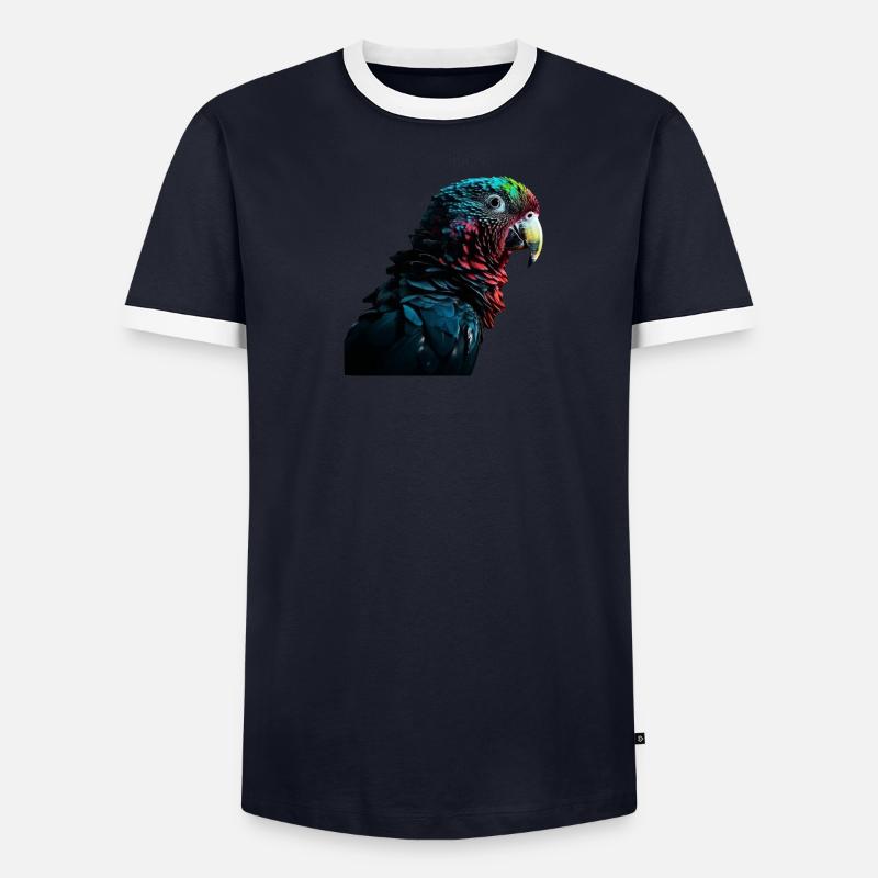 La perruche multicolore T-shirt contrasté Homme