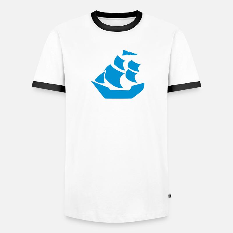 Schiff Männer Kontrast-T-Shirt