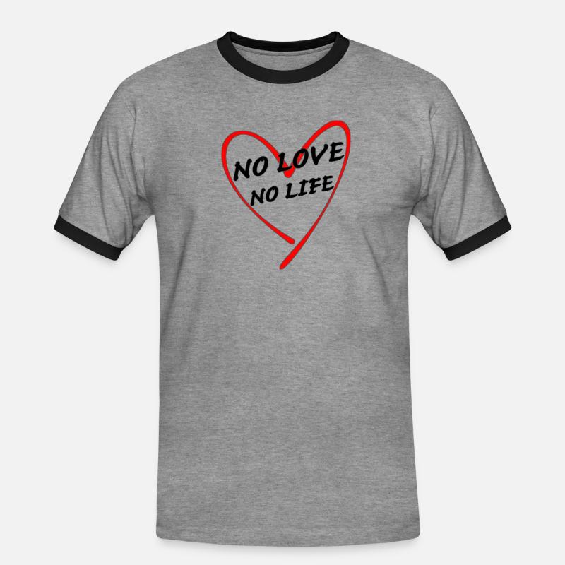 Pas d’amour pas de vie - T-shirt contrasté Homme - gris chiné/noir