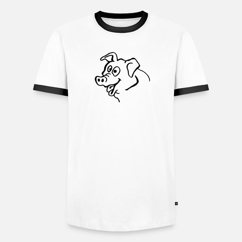 Doofe Sau Männer Kontrast-T-Shirt