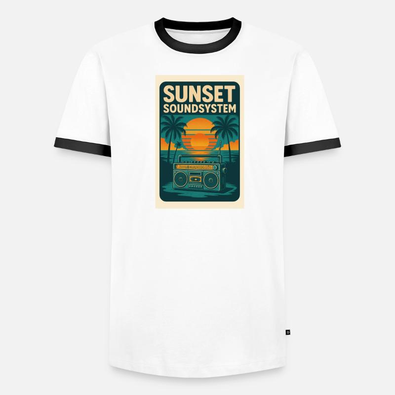 Sunset Soundsystem Männer Kontrast-T-Shirt