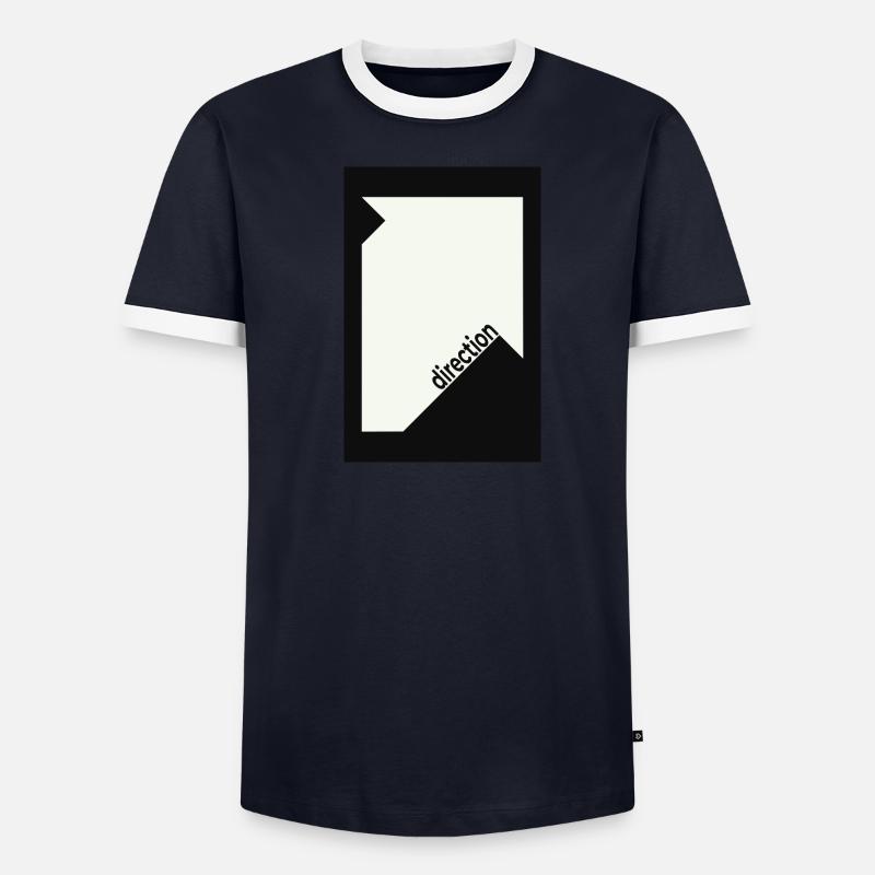 Affiche de mise en scène noire – Déclaration minimale T-shirt contrasté Homme