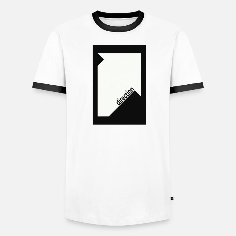 Direction Poster Black – Minimal Statement Men's Ringer Shirt