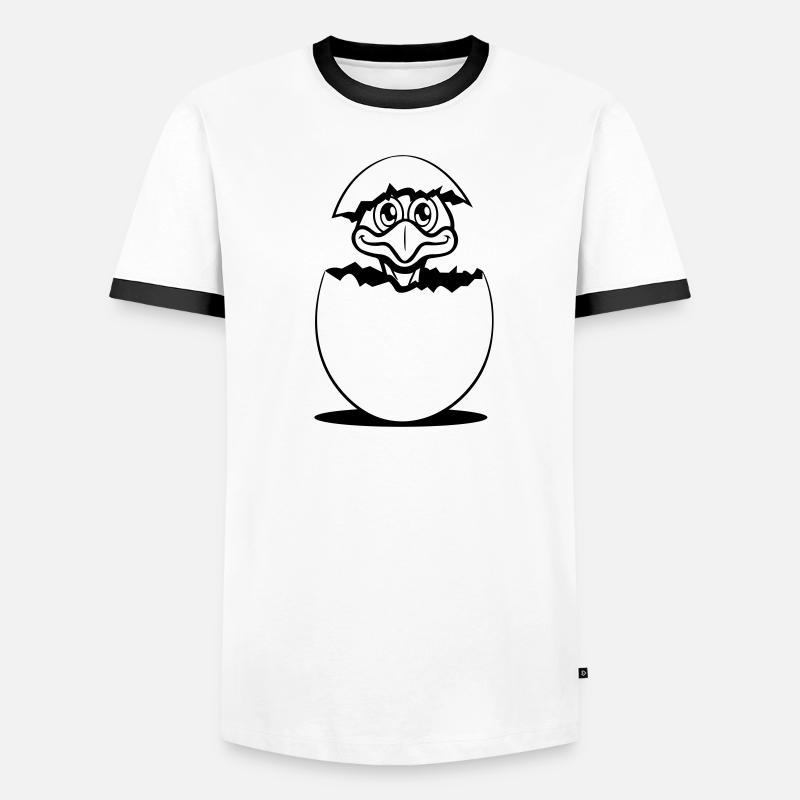 bouquet oeuf éclôt poussin émeu doux T-shirt contrasté Homme