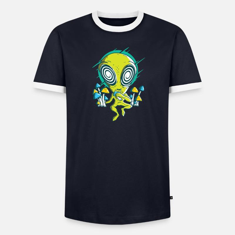 Alien avec l'hypnose aux champignons. T-shirt contrasté Homme