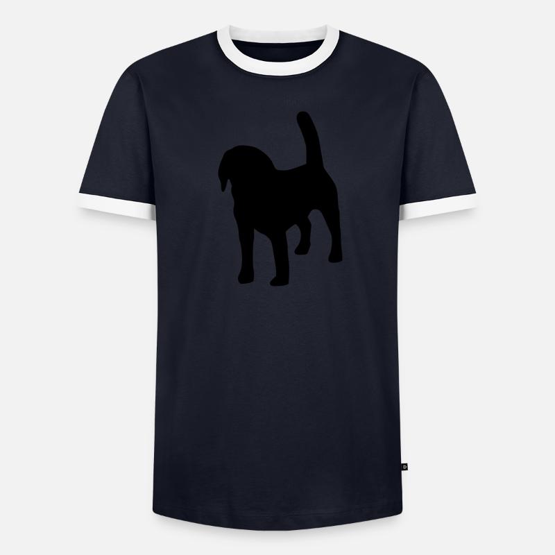 Beagle silhouette Men's Ringer Shirt