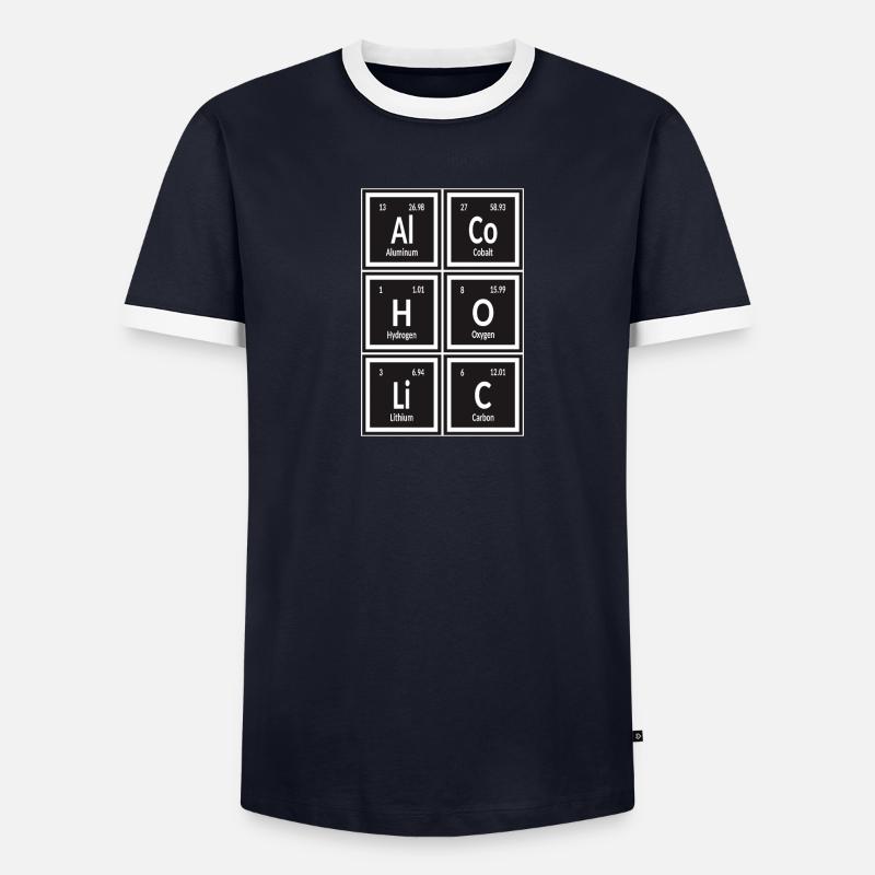 Alkoholisch - Periodensystem der Elemente Männer Kontrast-T-Shirt