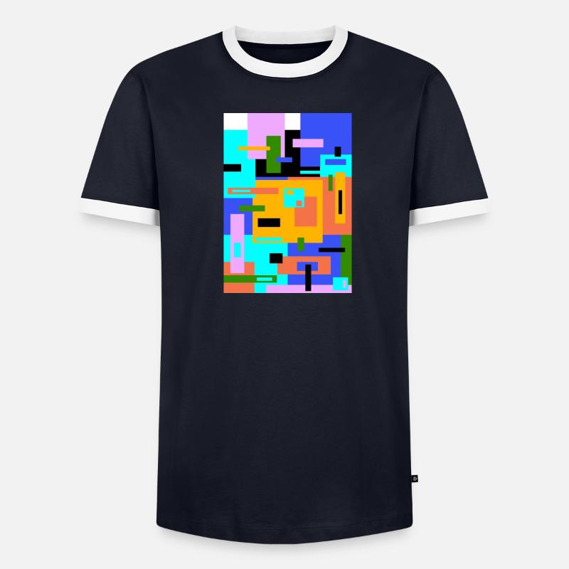 Abstrakte Malerei Männer Kontrast-T-Shirt