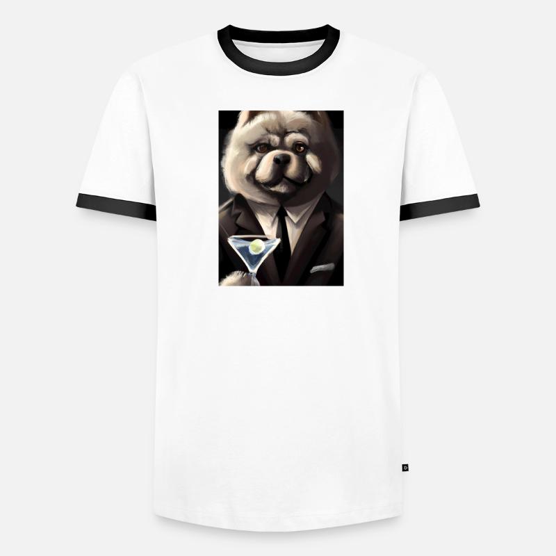 Chow Chow Anzug Martini Männer Kontrast-T-Shirt