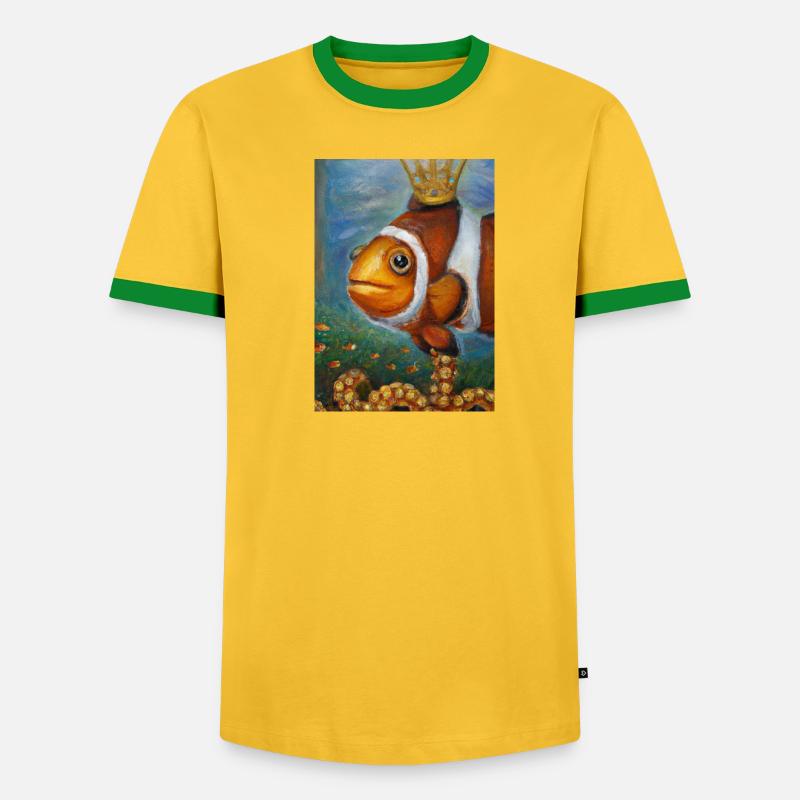 Clownfisch mit einer Krone - Männer Kontrast-T-Shirt - undefined