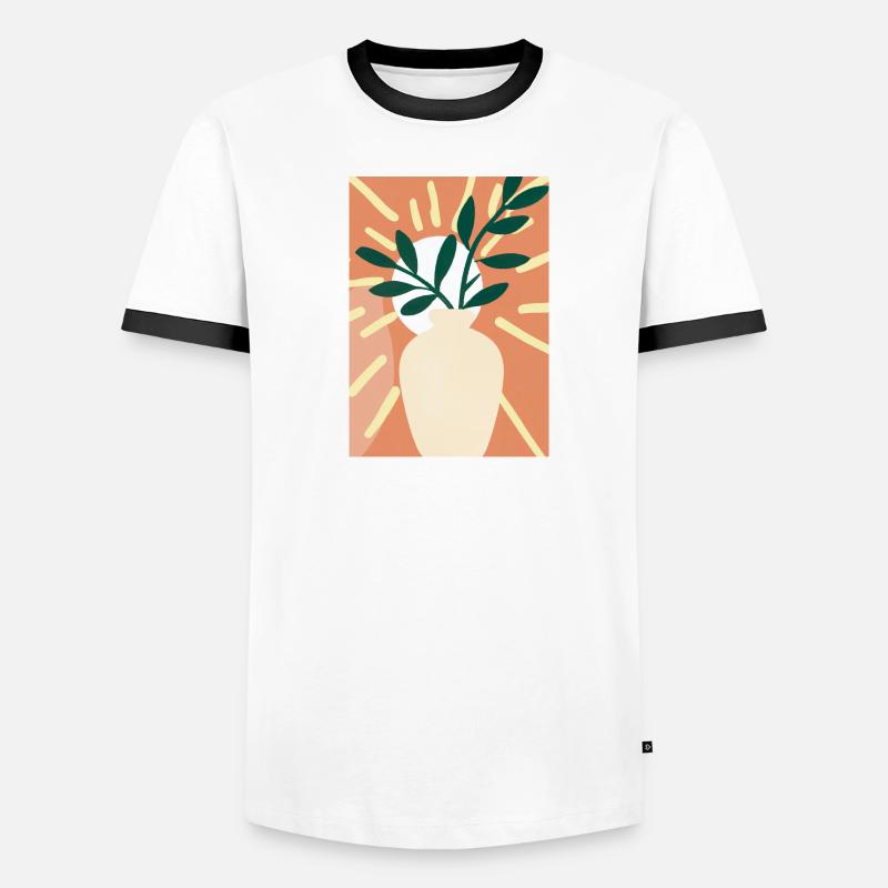 Florale Blumenformen Männer Kontrast-T-Shirt