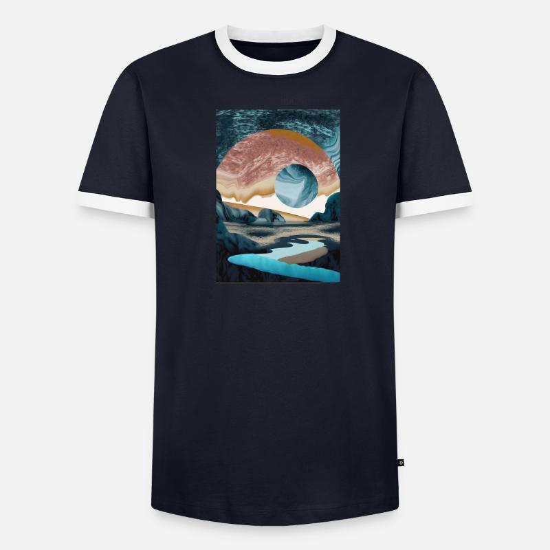 Abstrakte Landschaft - Abstract Landscape Männer Kontrast-T-Shirt