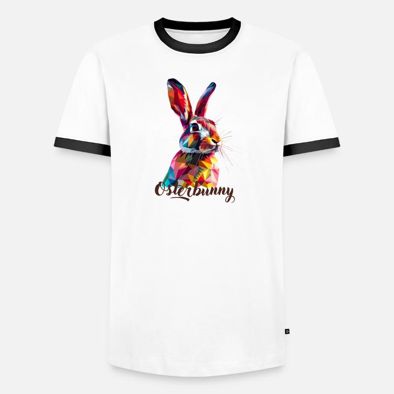 Easter Bunny Cute Easter Bunny Geometric Men's Ringer Shirt