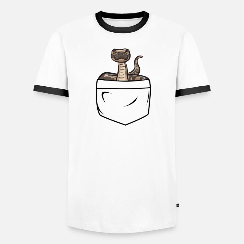 Ball Python Schlange Königspython Männer Kontrast-T-Shirt