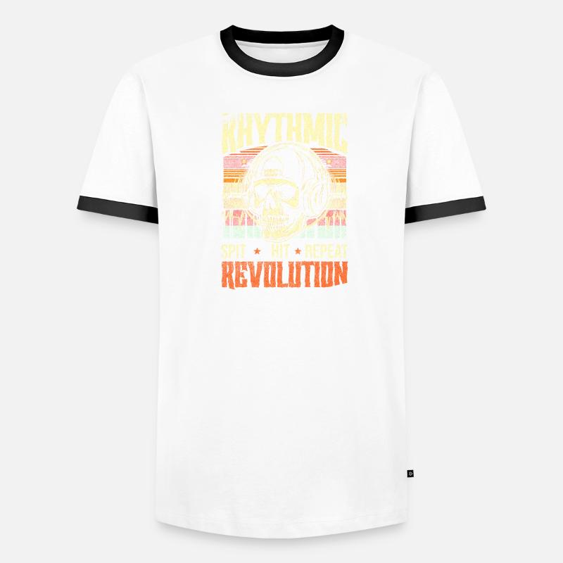 Vintage Rapper Skull Equalizer Rhythmic Revolution Männer Kontrast-T-Shirt