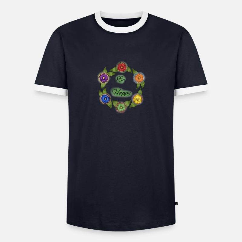 Sois heureux T-shirt contrasté Homme