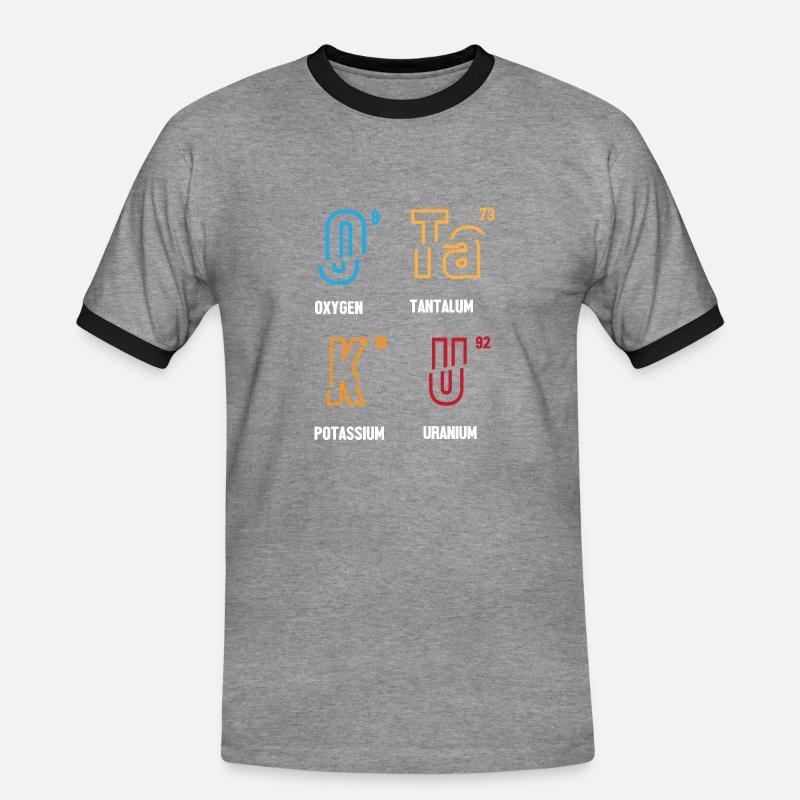 Periodic table - Men's Ringer Shirt - heather grey/black