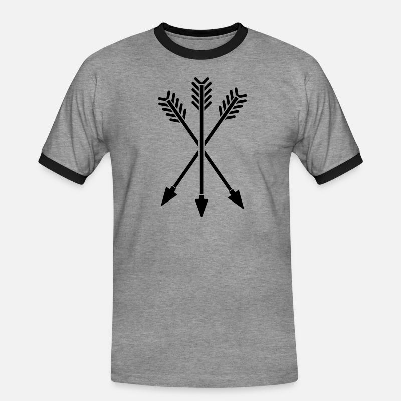 arrows - Men's Ringer Shirt - heather grey/black