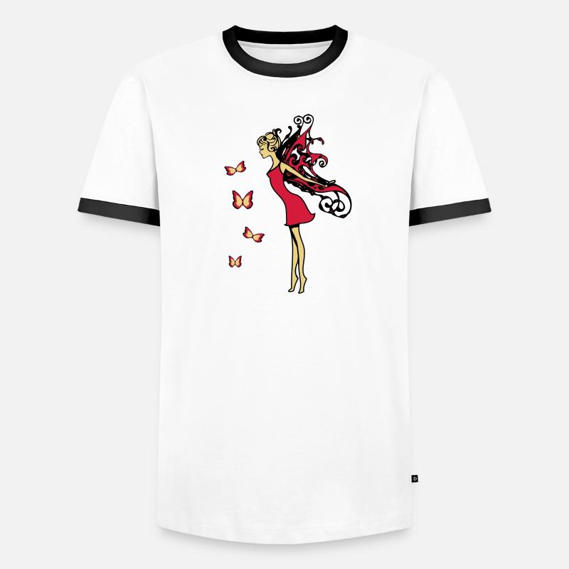 Des ailes de fée papillons T-shirt contrasté Homme