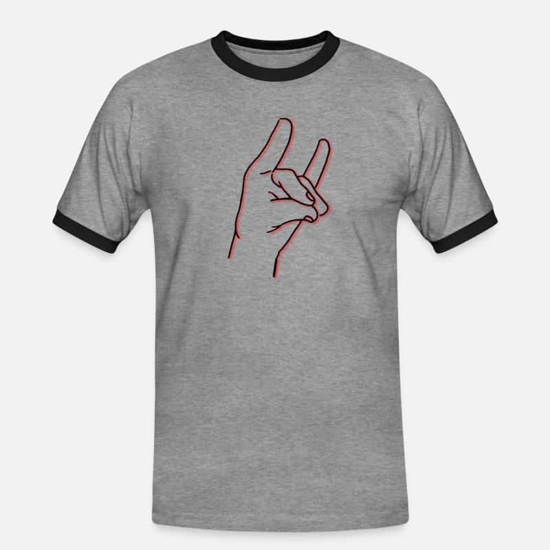 Handzeichen oder so - Männer Kontrast-T-Shirt - Grau meliert/Schwarz