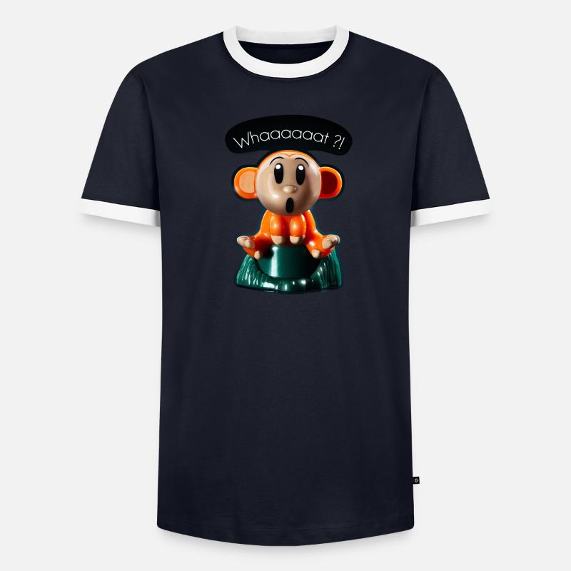 Waaaaaas Äffchen Männer Kontrast-T-Shirt