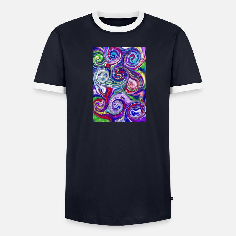 Magic Spirals Männer Kontrast-T-Shirt