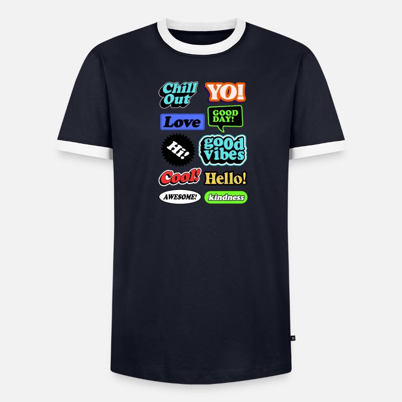 Bulles de graffiti de bande dessinée T-shirt contrasté Homme