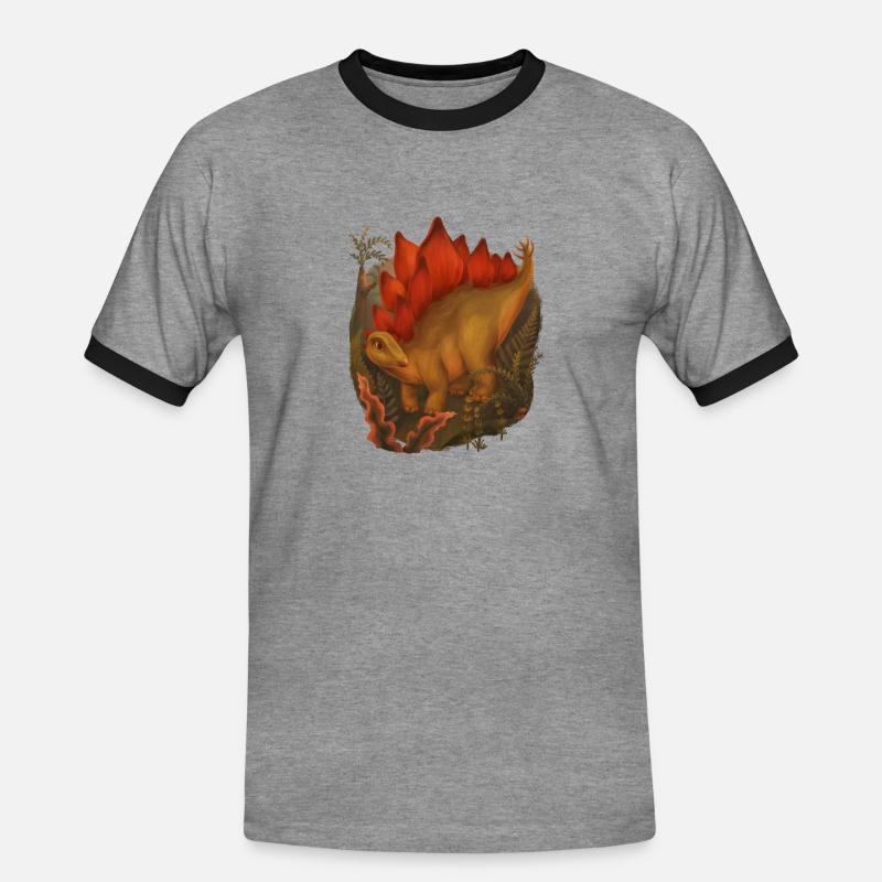 Stegosaurus - Men's Ringer Shirt - heather grey/black